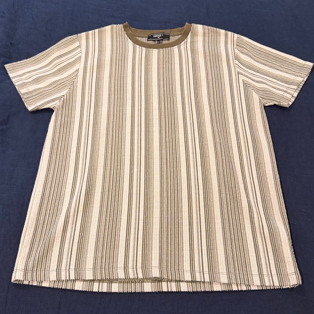 Forever 21 Green striped Tee